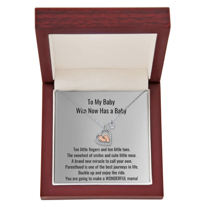 To My Baby - -  Baby Feet Heart Necklace   First Mother's Day