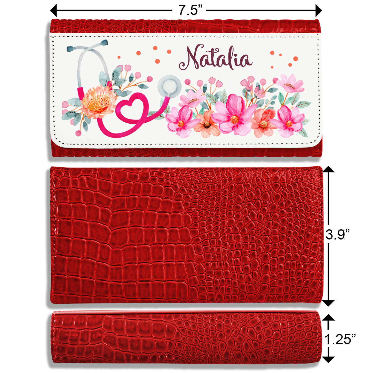 Nurse Custom Name - Faux Crocodile Skin Faux Ladies Purses