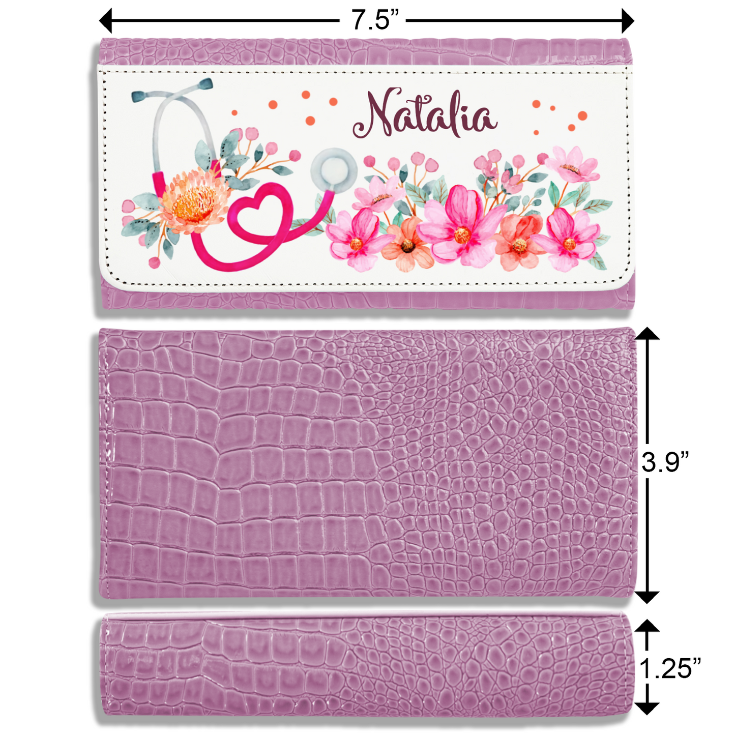 Nurse Custom Name - Faux Crocodile Skin Faux Ladies Purses
