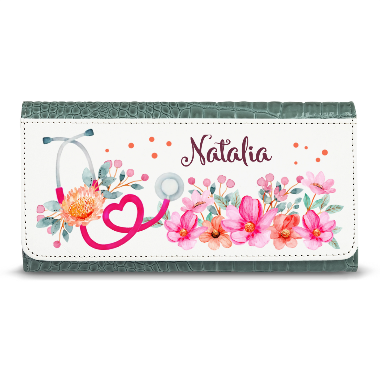 Nurse Custom Name - Faux Crocodile Skin Faux Ladies Purses