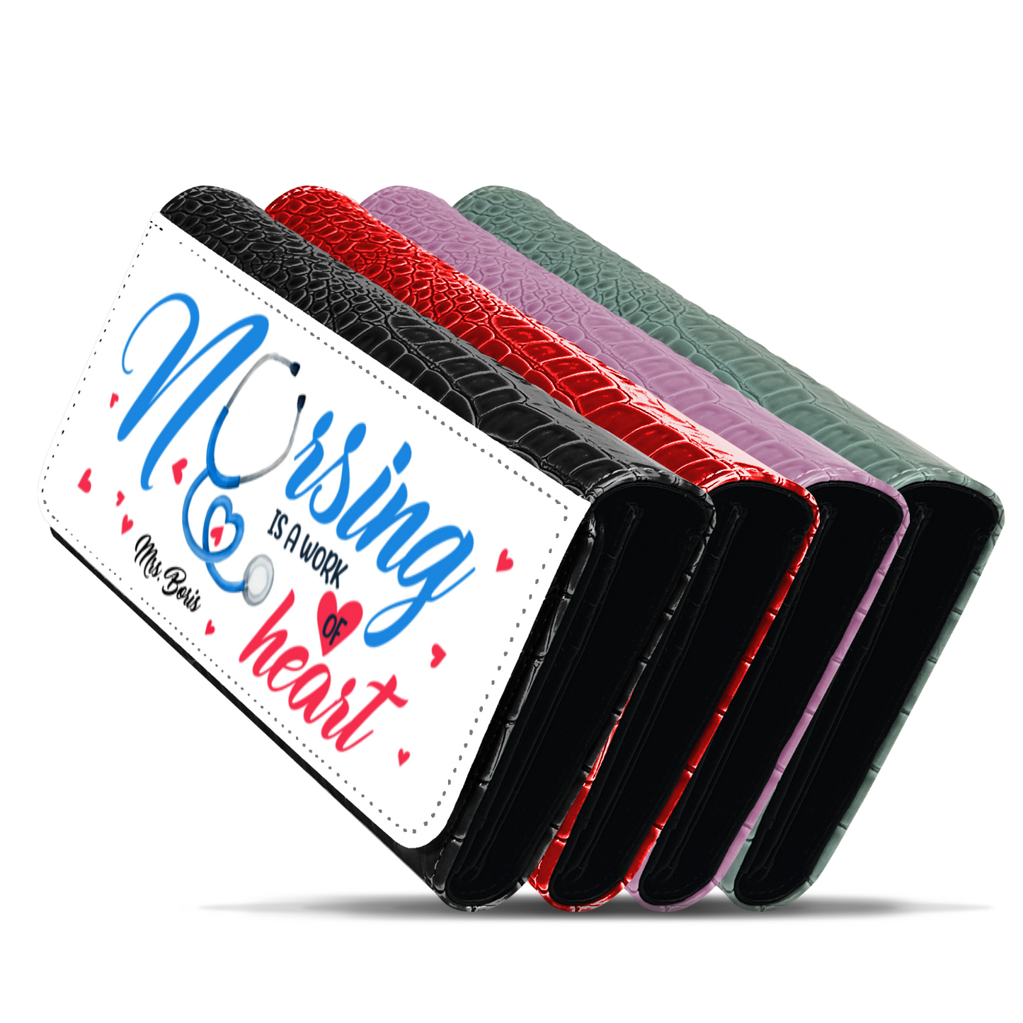 Nursing is a Work Of Heart - Faux Crocodile Skin Faux Ladies Purses