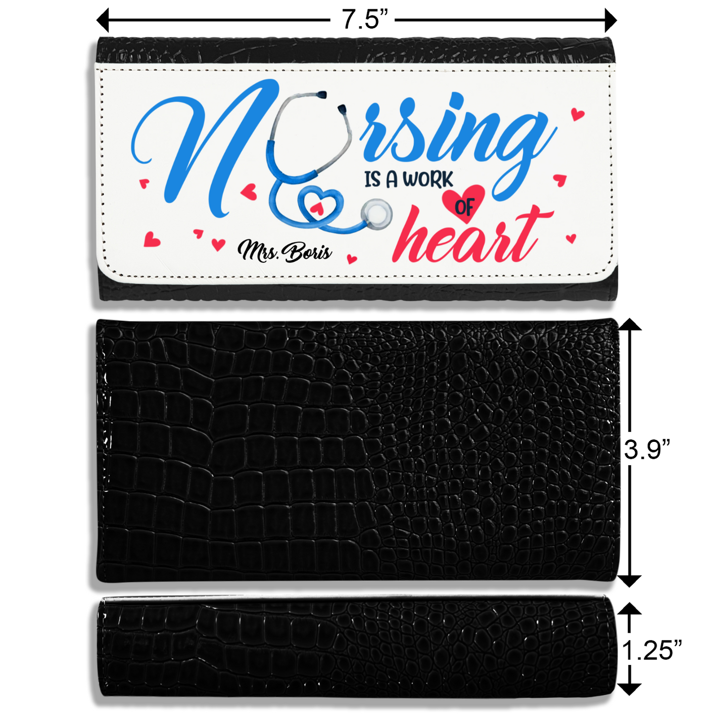 Nursing is a Work Of Heart - Faux Crocodile Skin Faux Ladies Purses