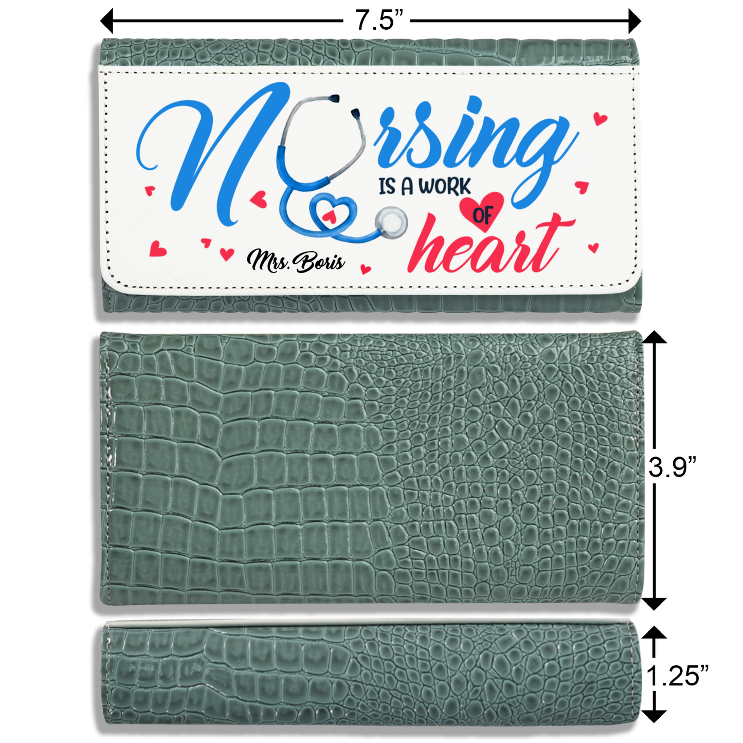 Nursing is a Work Of Heart - Faux Crocodile Skin Faux Ladies Purses