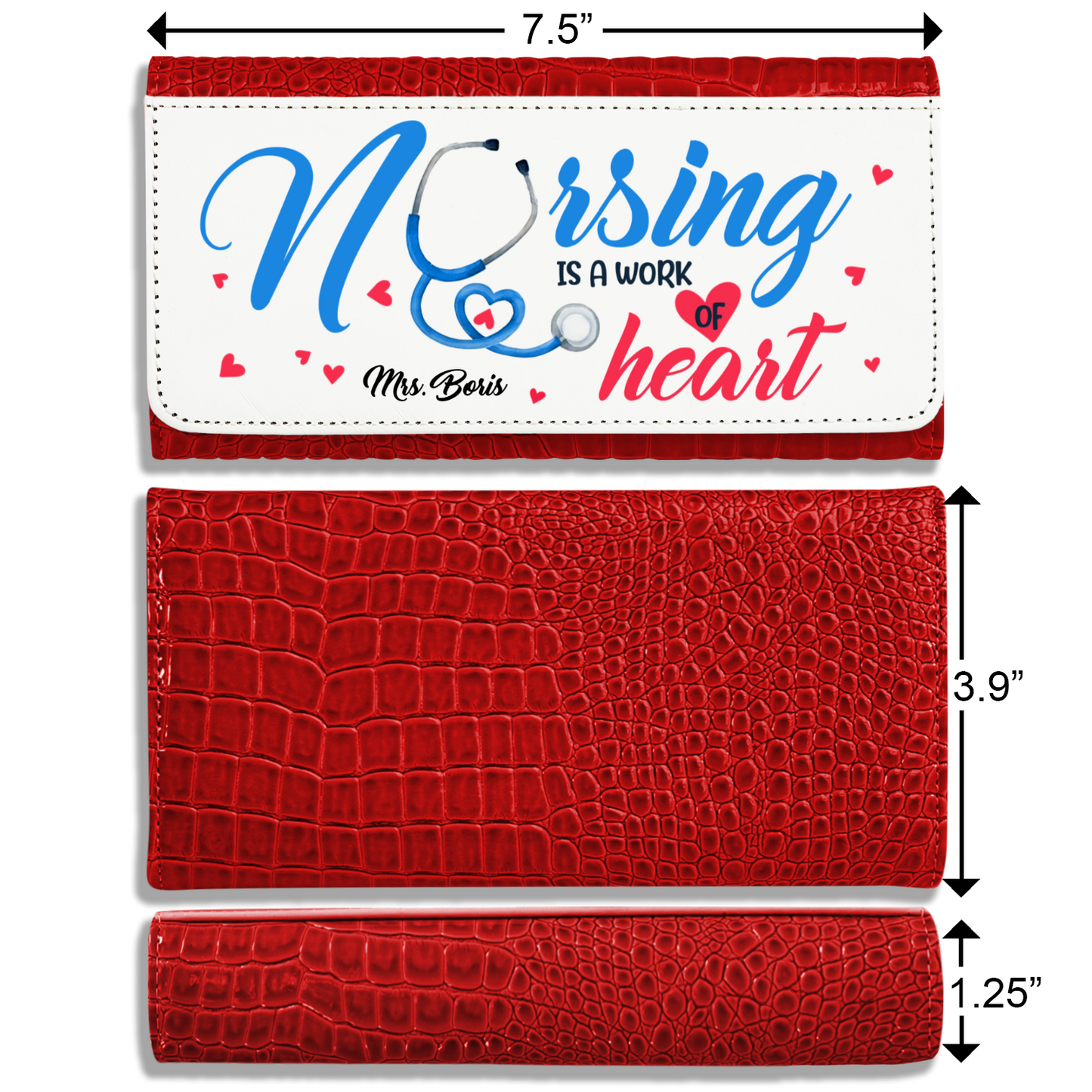 Nursing is a Work Of Heart - Faux Crocodile Skin Faux Ladies Purses