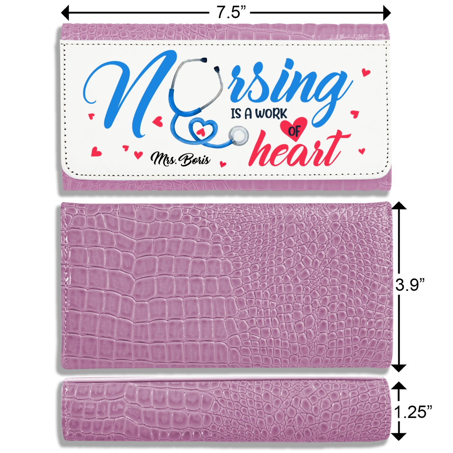 Nursing is a Work Of Heart - Faux Crocodile Skin Faux Ladies Purses