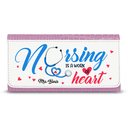 Nursing is a Work Of Heart - Faux Crocodile Skin Faux Ladies Purses