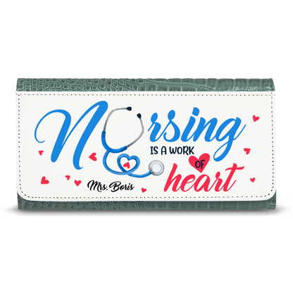 Nursing is a Work Of Heart - Faux Crocodile Skin Faux Ladies Purses