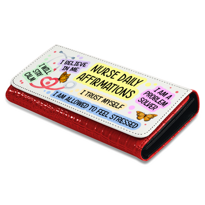 Nurse Daily Affirmations - Faux Crocodile Skin Faux Ladies Purse