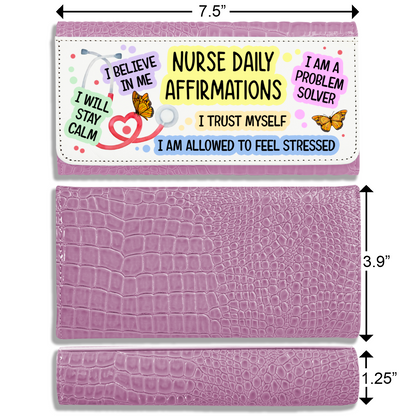 Nurse Daily Affirmations - Faux Crocodile Skin Faux Ladies Purse
