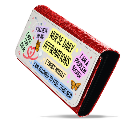 Nurse Daily Affirmations - Faux Crocodile Skin Faux Ladies Purse