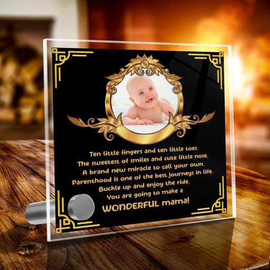Ten Little Toes - Black-Gold  - Lumenglass Message Plaque
