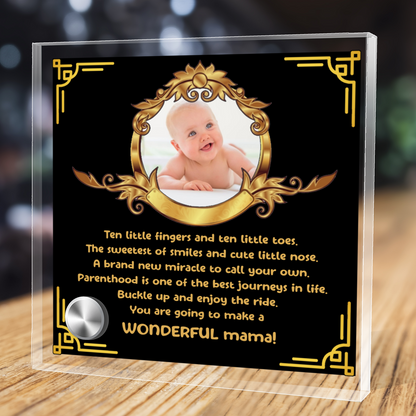 Ten Little Toes - Black-Gold  - Lumenglass Message Plaque