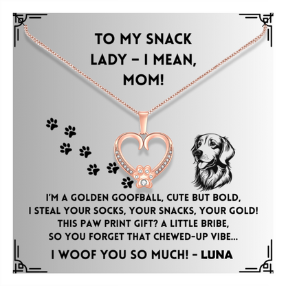 I'm a Golden Goofball -  Paw Heart Pendant
