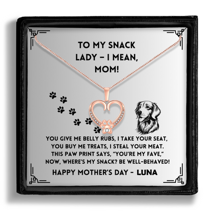 You Give me Belly Rubs -  Paw Heart Pendant