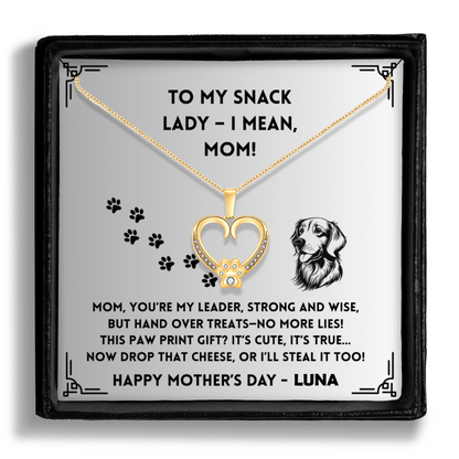 You're My Leader -  Paw Heart Pendant