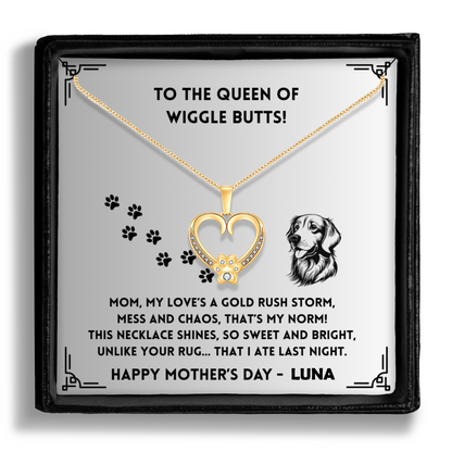 My Love's A Gold Rush -  Paw Heart Pendant