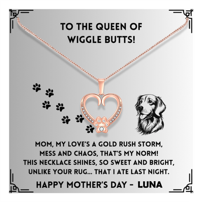 My Love's A Gold Rush -  Paw Heart Pendant