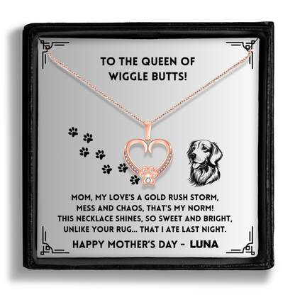 My Love's A Gold Rush -  Paw Heart Pendant
