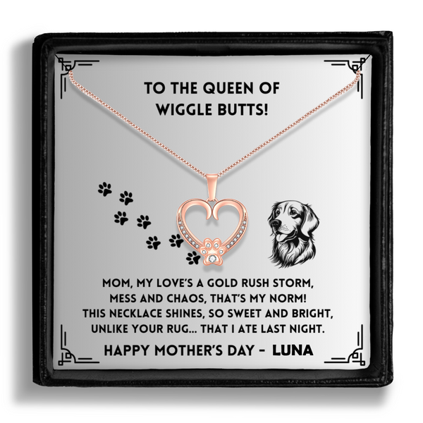 My Love's A Gold Rush -  Paw Heart Pendant