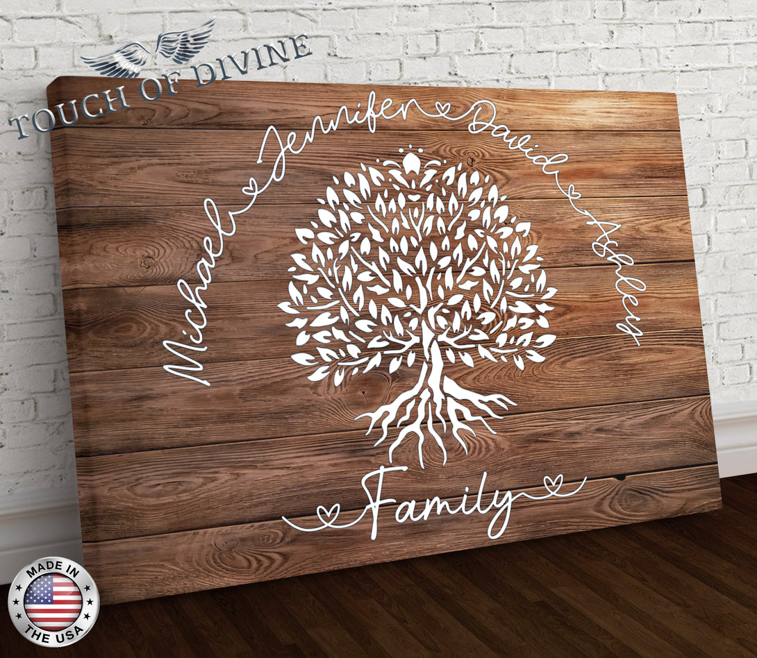 Family Tree Canvas Print | Personalized Framed Canvas Art - Touch Of Divine