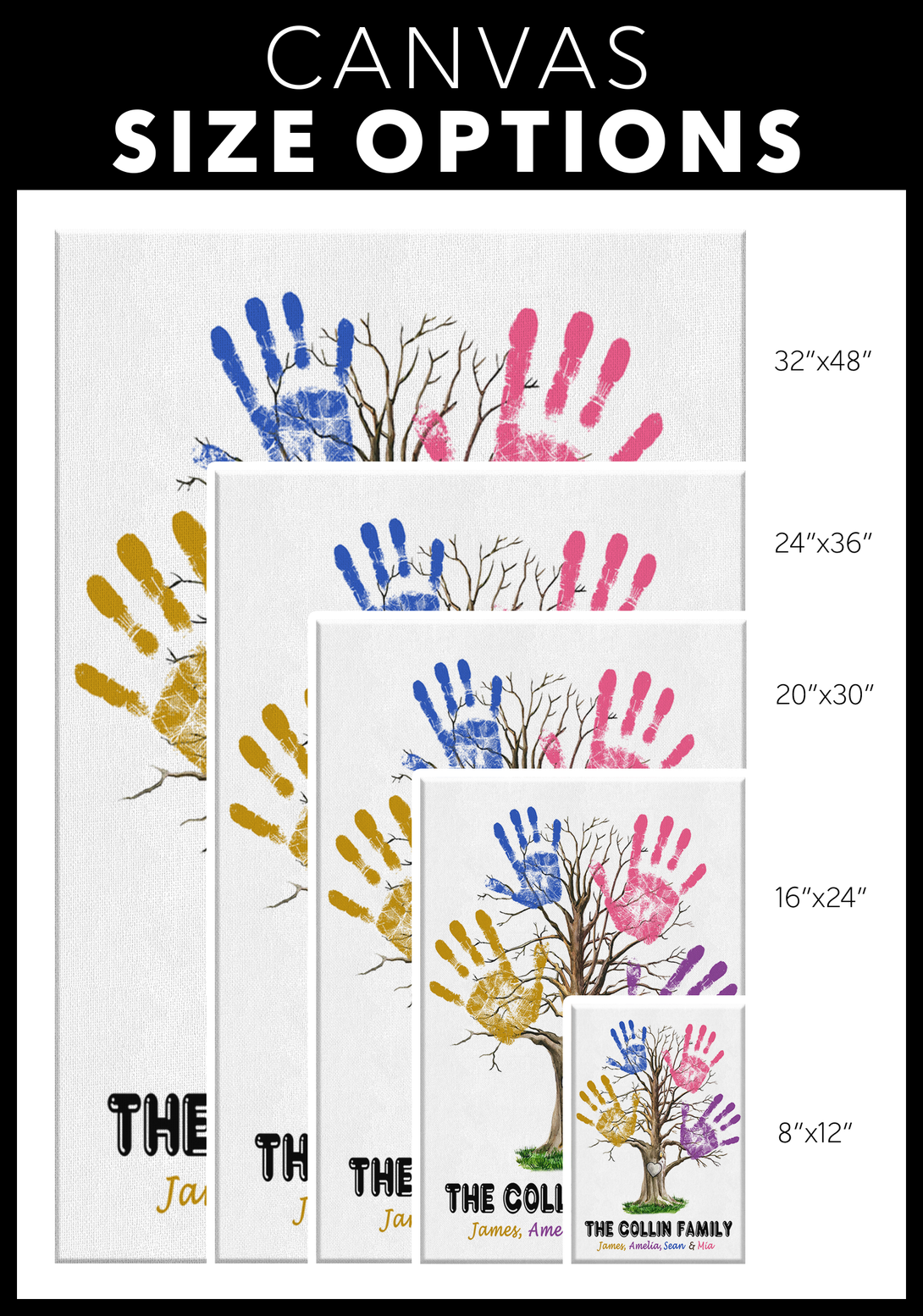 Hand Print Family Name Canvas Art - Touch Of Divine