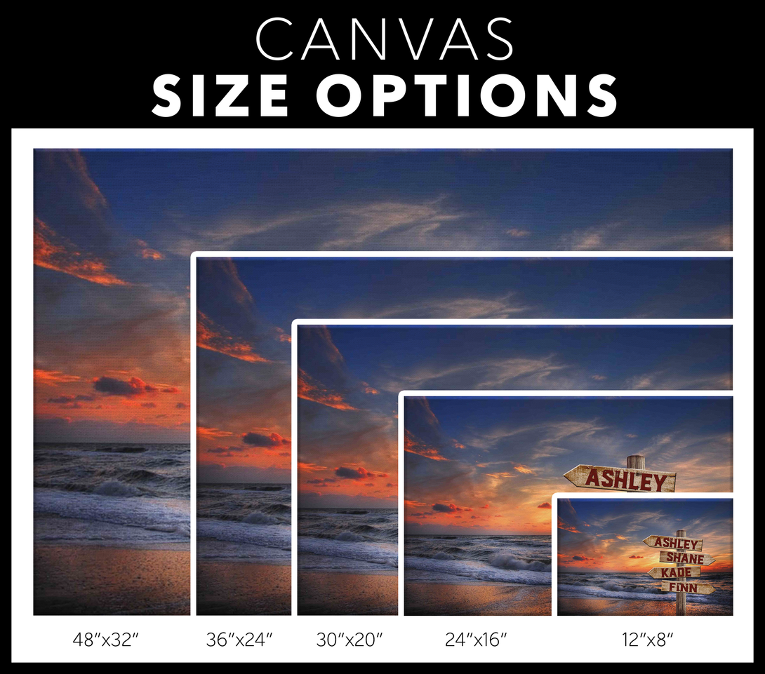 Sea Shore - Family Names Boardwalk Canvas Print | Personalized Framed Canvas Art - Touch Of Divine
