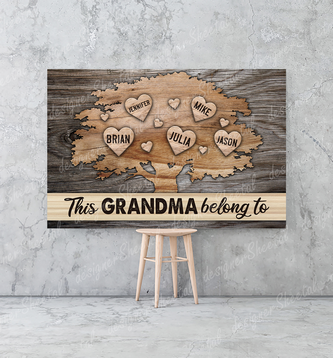 This Grandma Belongs to Canvas Print | Personalized Framed Canvas Art (NO PREVIEW) - Touch Of Divine