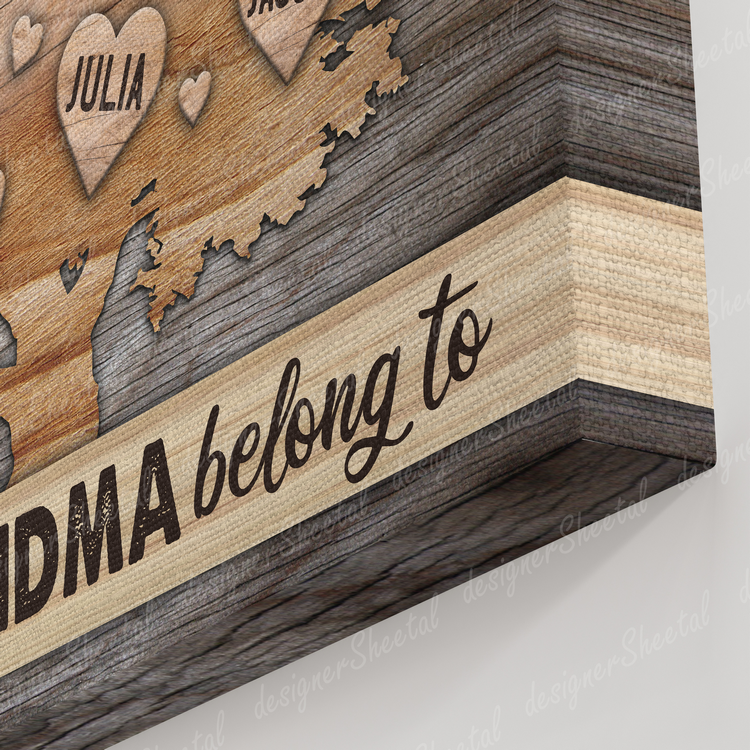 This Grandma Belongs to Canvas Print | Personalized Framed Canvas Art (NO PREVIEW) - Touch Of Divine