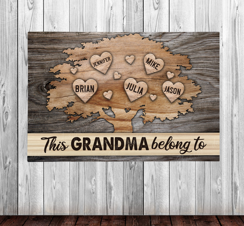 This Grandma Belongs to Canvas Print | Personalized Framed Canvas Art (NO PREVIEW) - Touch Of Divine