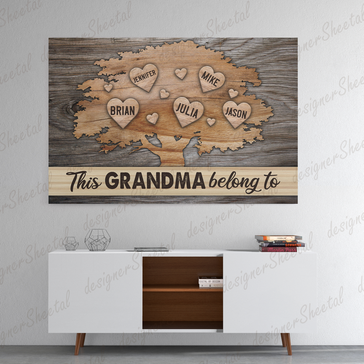 This Grandma Belongs to Canvas Print | Personalized Framed Canvas Art (NO PREVIEW) - Touch Of Divine