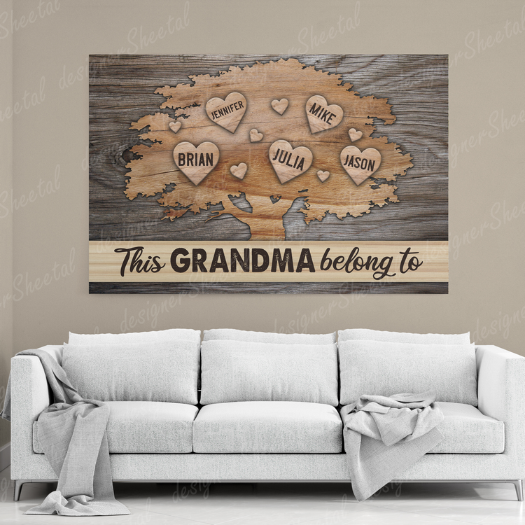 This Grandma Belongs to Canvas Print | Personalized Framed Canvas Art (NO PREVIEW) - Touch Of Divine