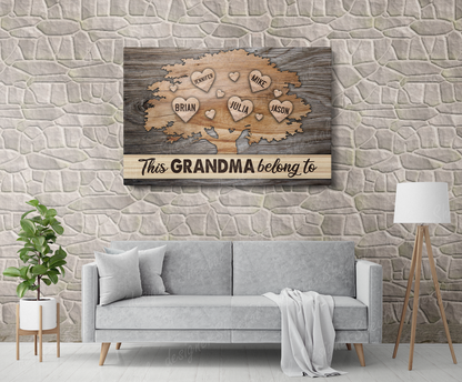 This Grandma Belongs to Canvas Print | Personalized Framed Canvas Art (NO PREVIEW) - Touch Of Divine