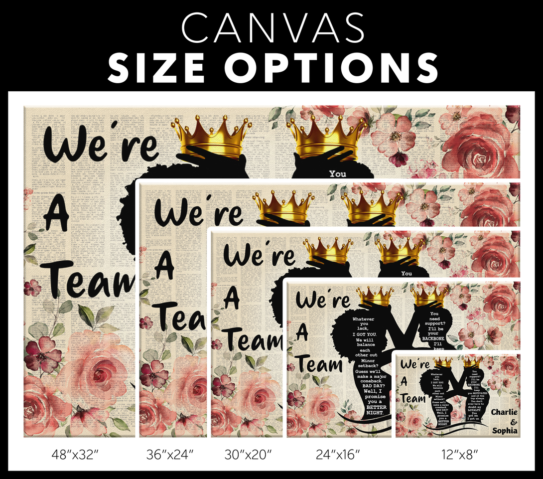 We're a Team Canvas | Personalized Framed Canvas Art - Touch Of Divine