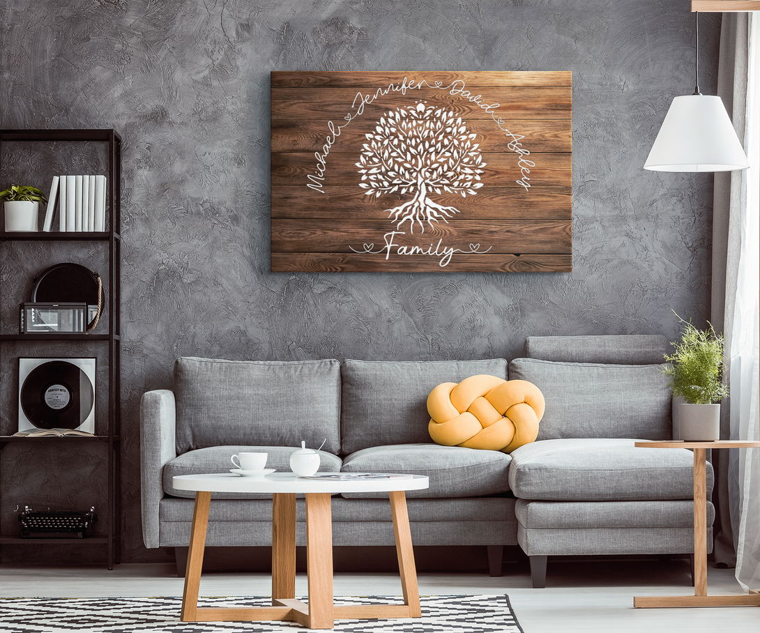 Family Tree Canvas Print | Personalized Framed Canvas Art - Touch Of Divine