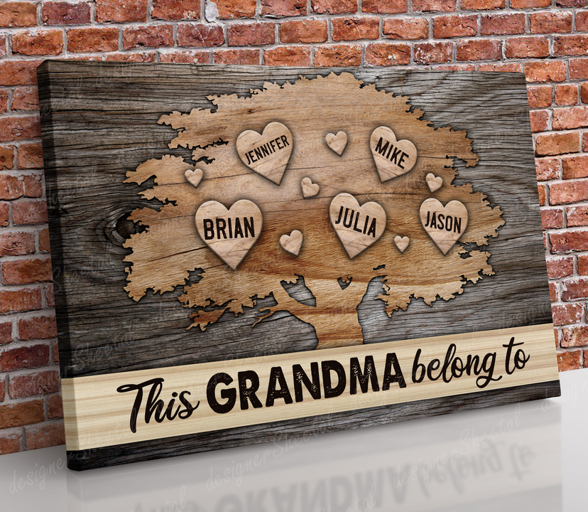 This Grandma Belongs to Canvas Print | Personalized Framed Canvas Art (NO PREVIEW) - Touch Of Divine