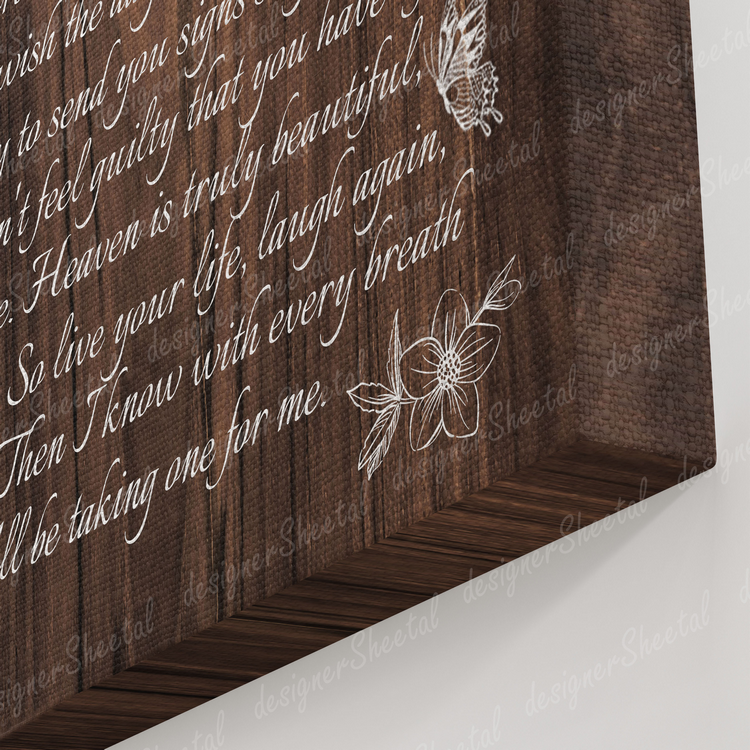 Rest in peace, In Loving Memory, I never left you, memorial canvas, heaven canvas Art - Touch Of Divine