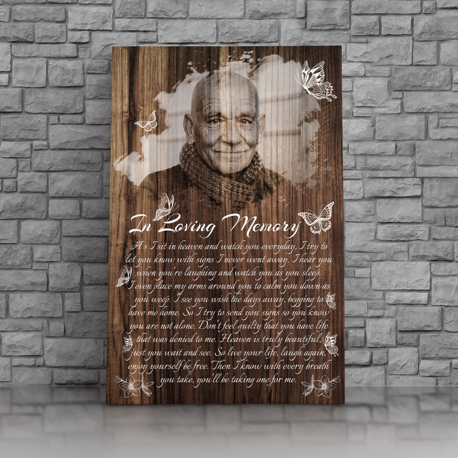 Rest in peace, In Loving Memory, I never left you, memorial canvas, heaven canvas Art - Touch Of Divine