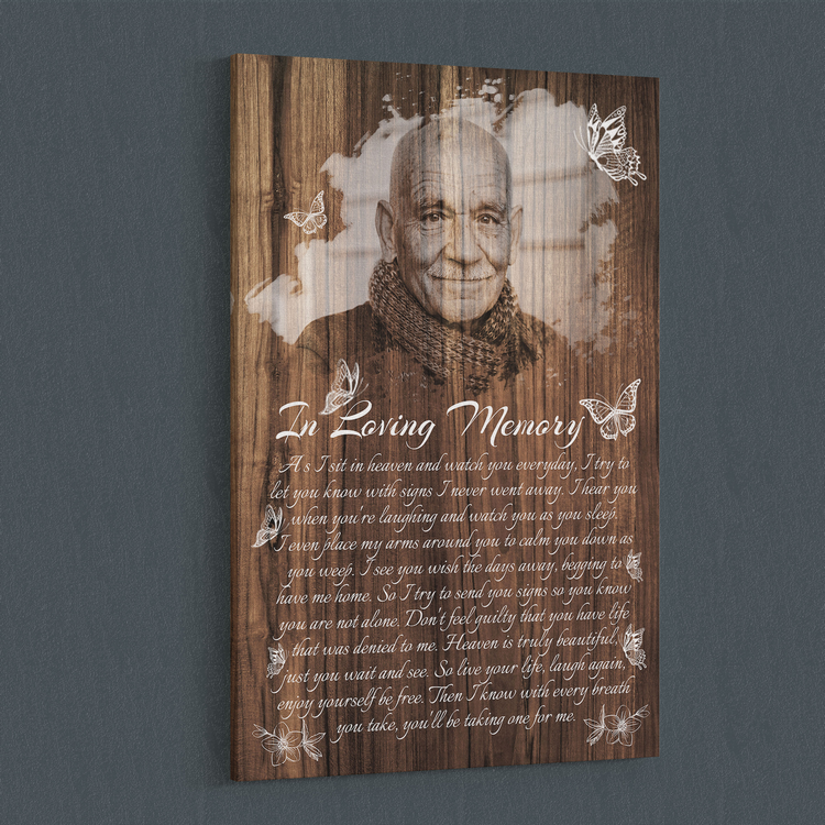 Rest in peace, In Loving Memory, I never left you, memorial canvas, heaven canvas Art - Touch Of Divine