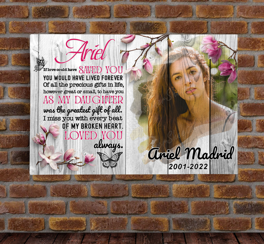 Rest in peace, for daughter, last farewell memorial canvas, grieving canvas Art - Touch Of Divine