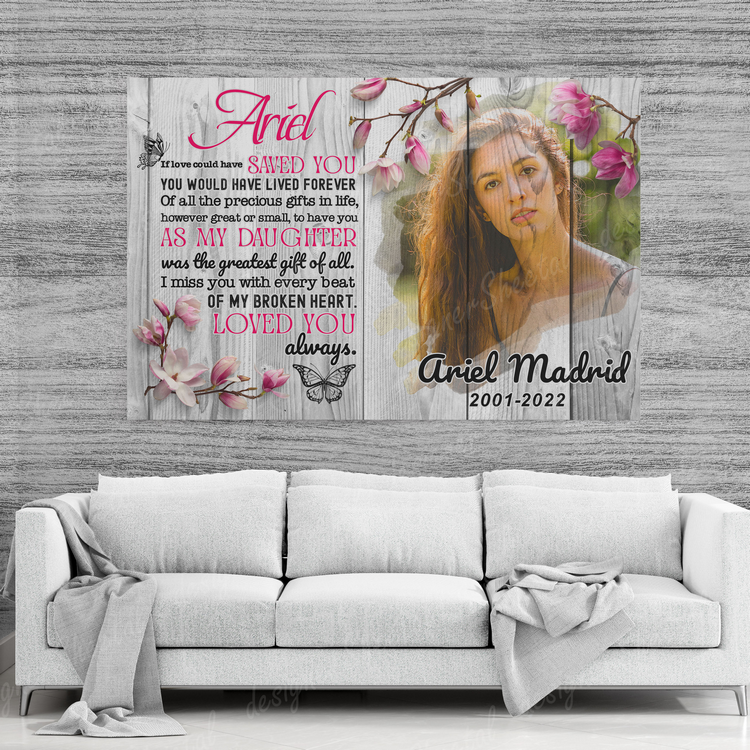 Rest in peace, for daughter, last farewell memorial canvas, grieving canvas Art - Touch Of Divine