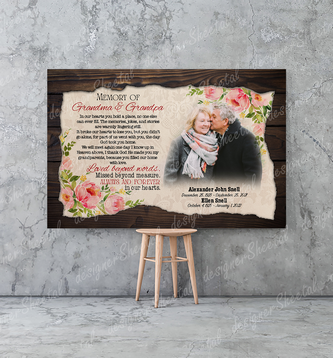 Rest in peace, Memory of Grandma and Grandpa, Grandparent in heaven canvas Art - Touch Of Divine