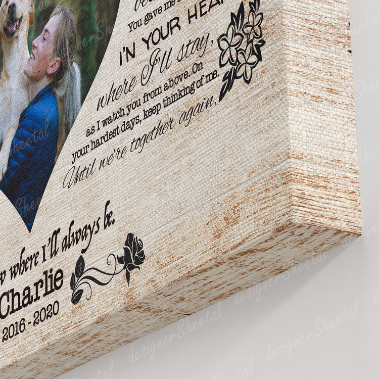 Dog Memorial Passing Gift Canvas Personalized Pet Loss Gifts | dog mom gift | Pet Bereavement Gift | Pet Sympathy Gift | Pet Loss Frame - Touch Of Divine