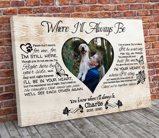 Dog Memorial Passing Gift Canvas Personalized Pet Loss Gifts | dog mom gift | Pet Bereavement Gift | Pet Sympathy Gift | Pet Loss Frame - Touch Of Divine