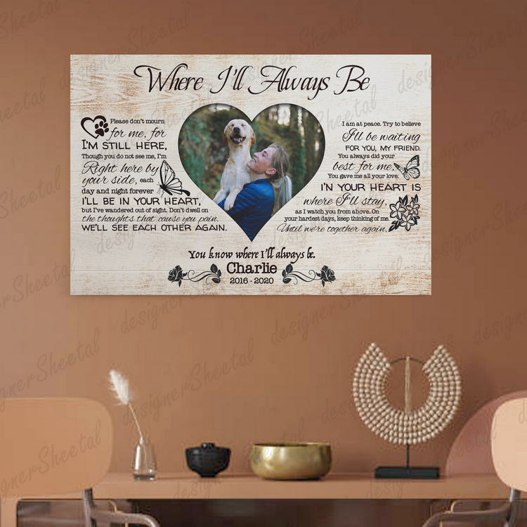Dog Memorial Passing Gift Canvas Personalized Pet Loss Gifts | dog mom gift | Pet Bereavement Gift | Pet Sympathy Gift | Pet Loss Frame - Touch Of Divine