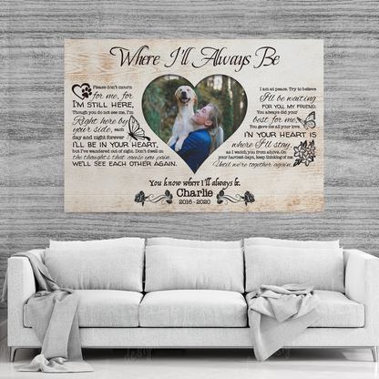Dog Memorial Passing Gift Canvas Personalized Pet Loss Gifts | dog mom gift | Pet Bereavement Gift | Pet Sympathy Gift | Pet Loss Frame - Touch Of Divine
