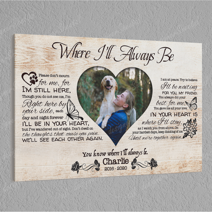 Dog Memorial Passing Gift Canvas Personalized Pet Loss Gifts | dog mom gift | Pet Bereavement Gift | Pet Sympathy Gift | Pet Loss Frame - Touch Of Divine