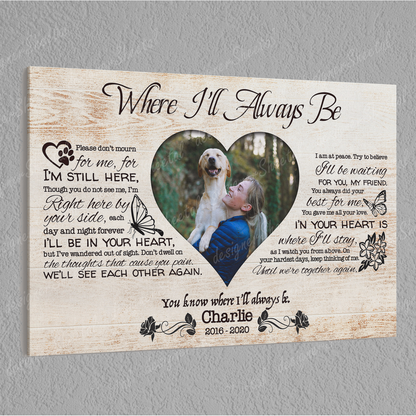 Dog Memorial Passing Gift Canvas Personalized Pet Loss Gifts | dog mom gift | Pet Bereavement Gift | Pet Sympathy Gift | Pet Loss Frame - Touch Of Divine