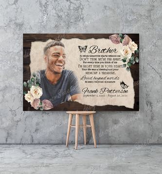 Rest in peace, for Brother, last farewell memorial canvas, Bereavement Gift, heaven canvas Art - Touch Of Divine