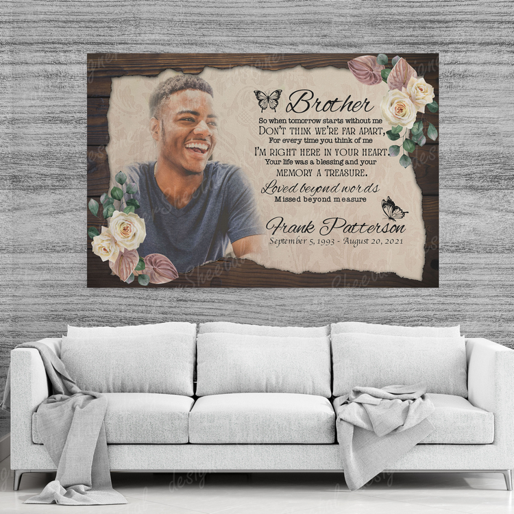 Rest in peace, for Brother, last farewell memorial canvas, Bereavement Gift, heaven canvas Art - Touch Of Divine