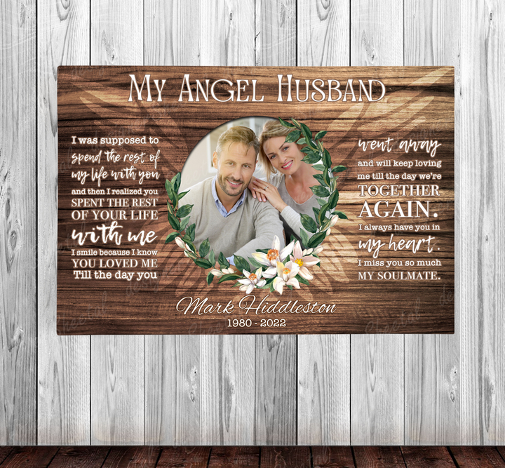 Rest in peace, My Angel Husband, Memorial gift in heaven canvas Art - Touch Of Divine